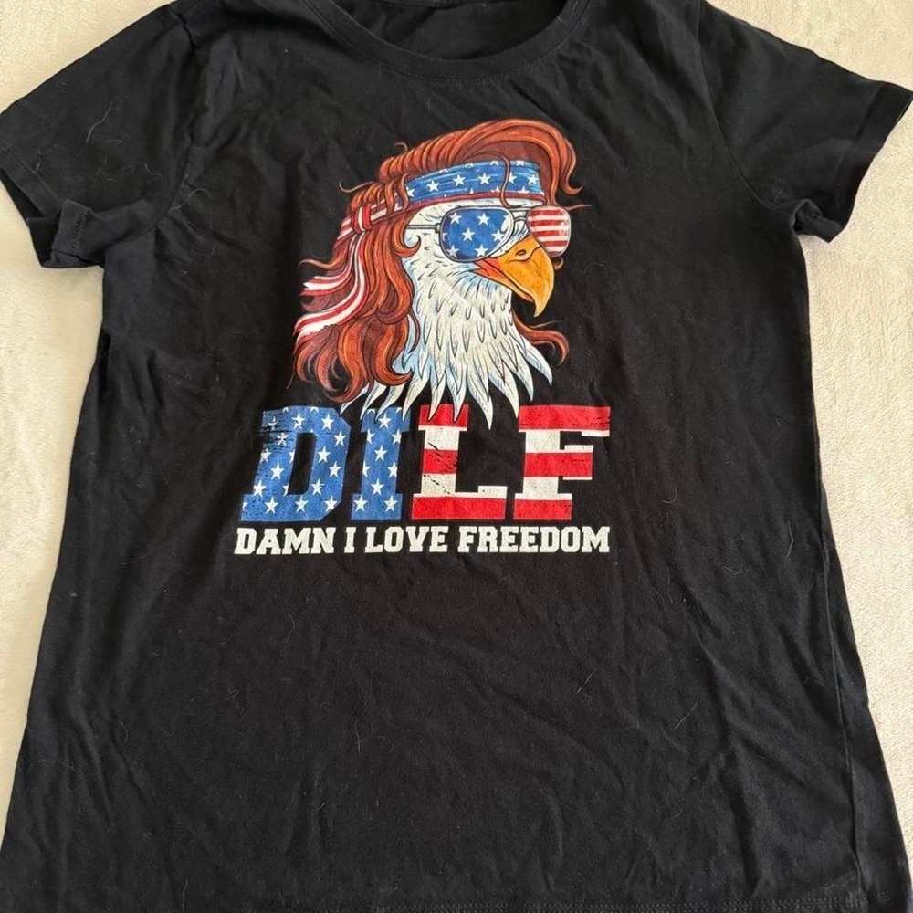 Patriotic Graphic T Eagle Mullet America